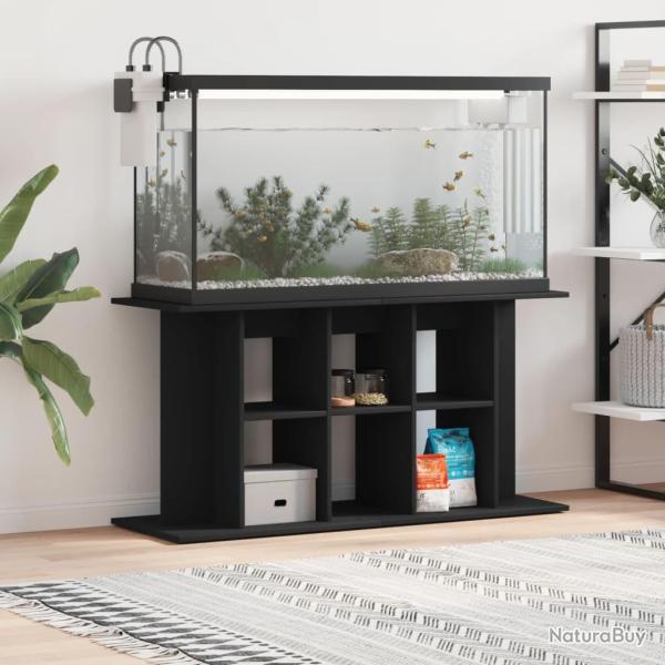 Support pour aquarium noir 120x40x60 cm bois d'ingnierie alsavelo
