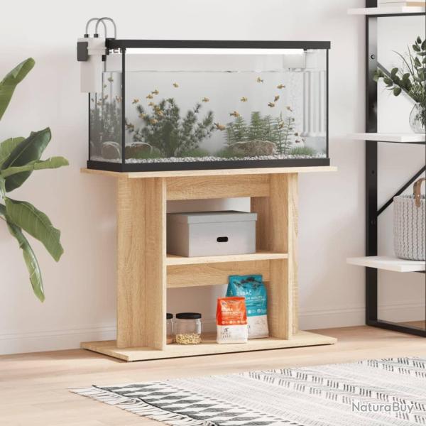 Support pour aquarium chne sonoma 80x35x60cm bois d'ingnierie alsavelo