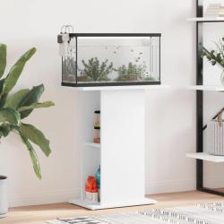 Support pour aquarium blanc 60,5x36x72,5 cm bois d'ing&eacute;nierie
