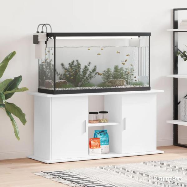 Support pour aquarium blanc 121x41x58 cm bois d'ingnierie alsavelo