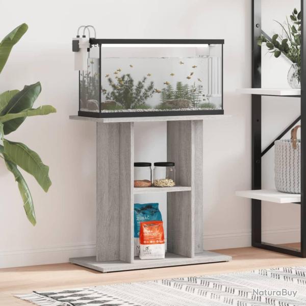 Support pour aquarium sonoma gris 60x30x60 cm bois d'ingnierie alsavelo