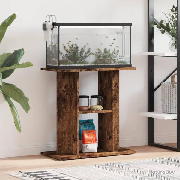 Support pour aquarium chne fum 60x30x60 cm bois d'ingnierie alsavelo