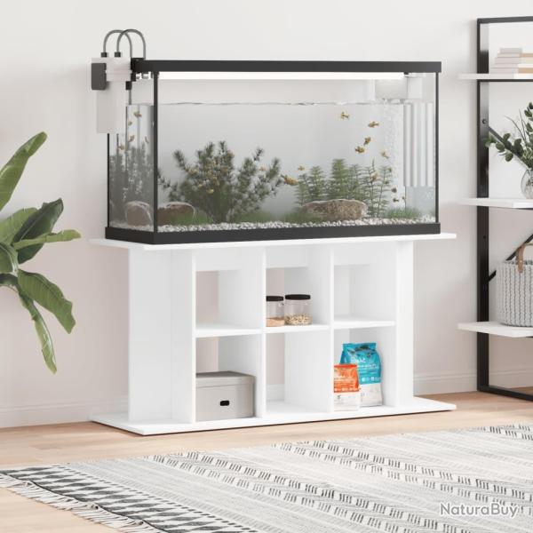 Support pour aquarium blanc 120x40x60 cm bois d'ingnierie alsavelo