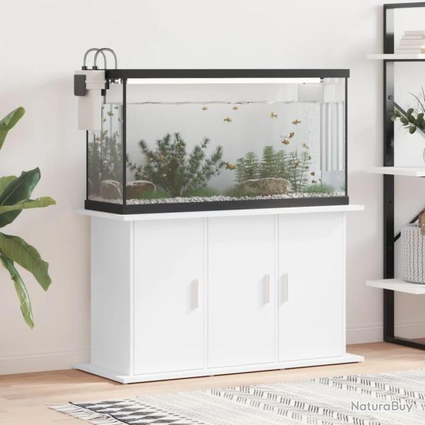 Support pour aquarium blanc 101x41x58 cm bois d'ingnierie alsavelo