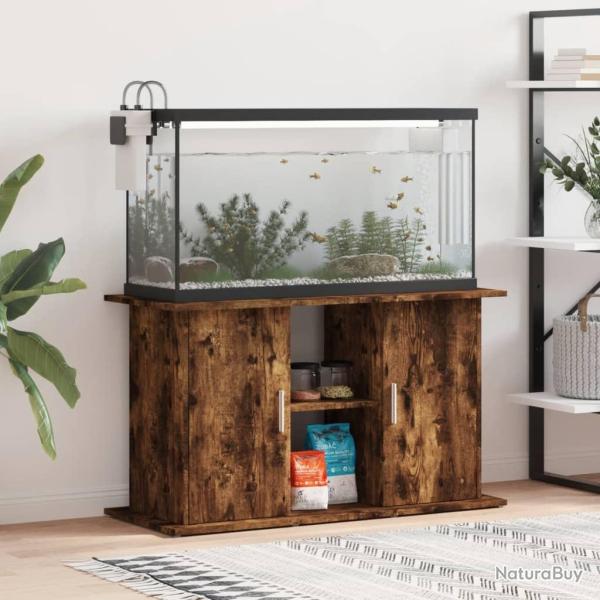 Support pour aquarium chne fum 101x41x58 cm bois d'ingnierie alsavelo