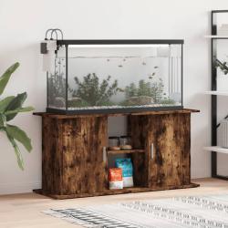 Support pour aquarium ch&ecirc;ne fum&eacute; 121x41x58 cm bois d'ing&eacute;nierie