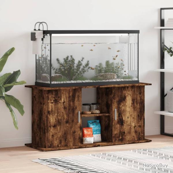 Support pour aquarium ch�ne fum� 121x41x58 cm bois d'ing�nierie