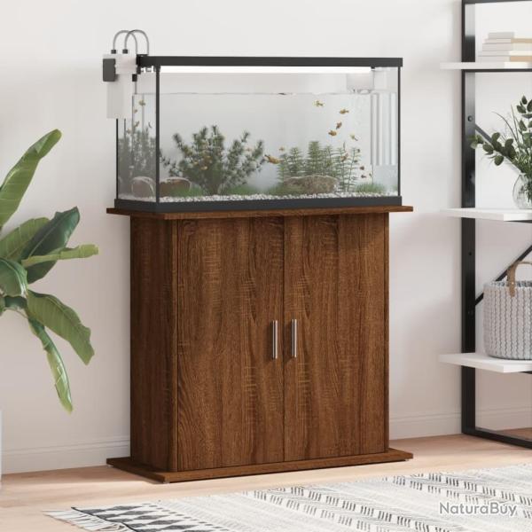 Support pour aquarium chne marron 81x36x73cm bois d'ingnierie alsavelo