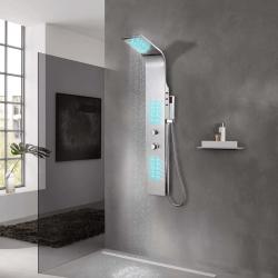 Syst&egrave;me de panneau de douche acier inoxydable incurv&eacute;