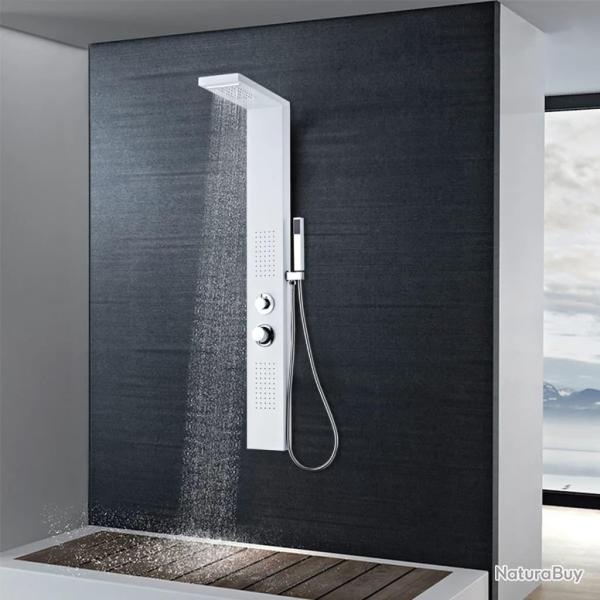 Syst�me de panneau de douche Aluminium Mat Blanc alsavelo