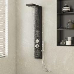 Syst&egrave;me de panneau de douche Aluminium Noir