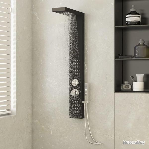 Syst�me de panneau de douche Aluminium Noir alsavelo