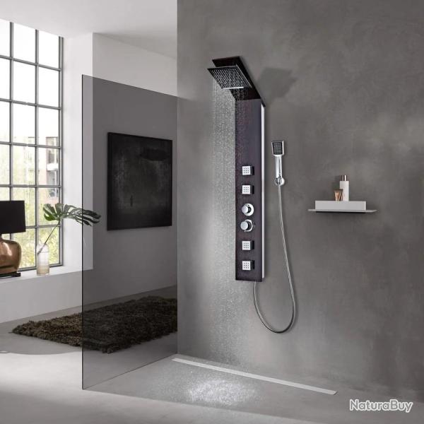 Syst�me de panneau de douche Verre Marron alsavelo