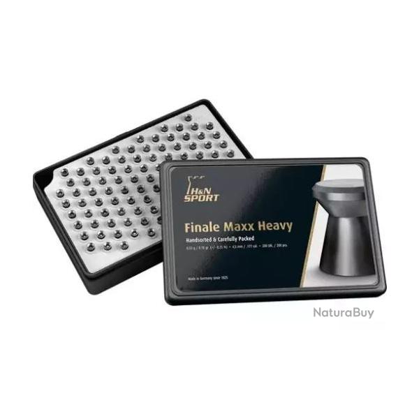 Plombs H&N Finale Maxx Heavy cal.4.5 0.53G 8.18GR PAR 200 boite plastique