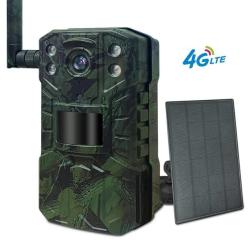 Cam&eacute;ra Solaire D&eacute;tection de Mouvement PIR de Chasse avec la Vision Nocturne 4G Vert/Camouflage
