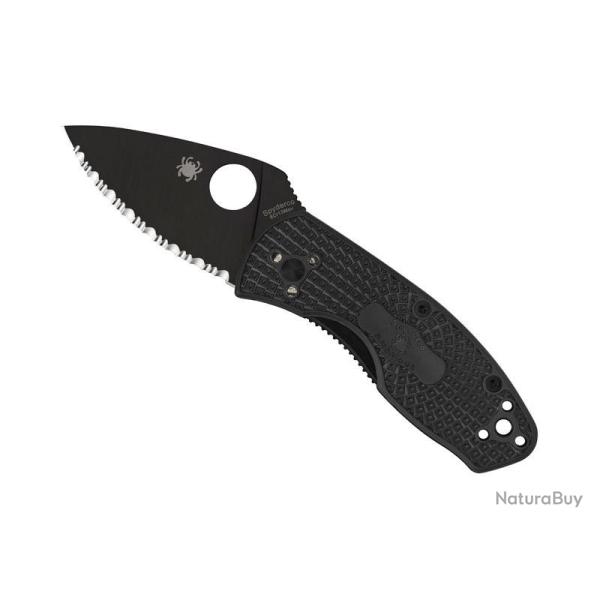COUTEAU SPYDERCO AMBITIOUS NOIR LAME NOIRE A DENTS