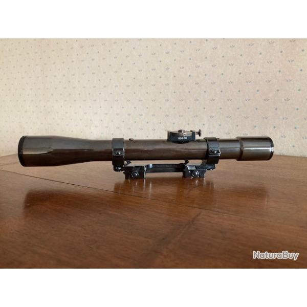 Lunette Autrichienne C. REICHERT  4 x acier avec montage acier monobloc d�rivable pour rail de 11 mm