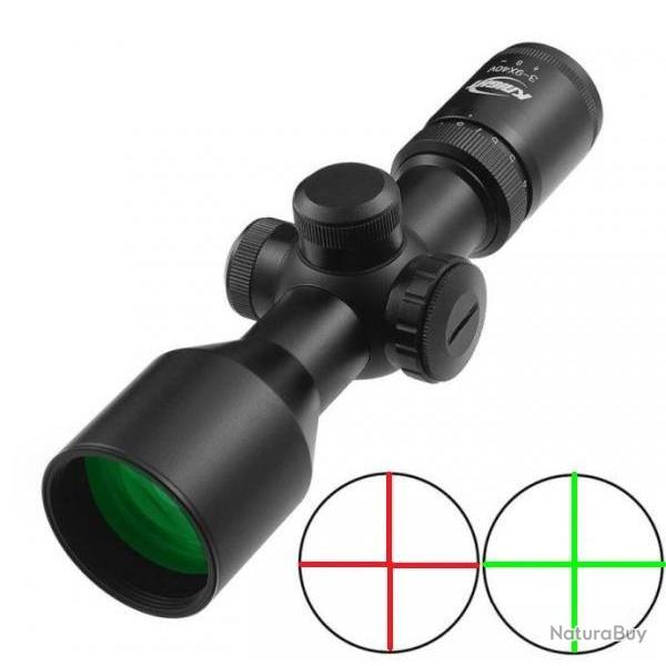 Lunette de tir 3-9x40 compacte avec r�ticule Mil dot illumin� colliers 11 ou 22 mm