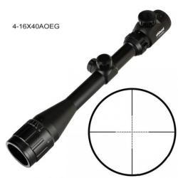 Lunette de tir 4-16x40 AOEG r&eacute;ticule lumineux Mil dot avec colliers 11 ou 22 mm aux choix