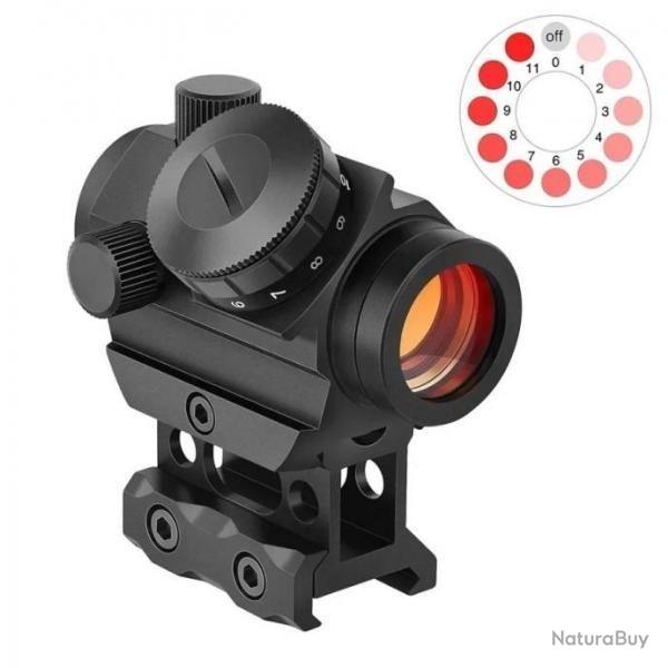 Red Dot 2MOA avec �l�vateur tunnel vis�e ouverte pour rail picatinny