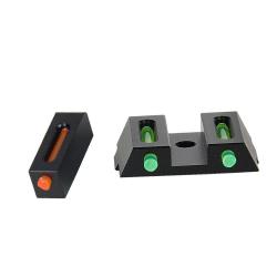 Hausse et guidon en fibre optique pour glock (hausse vert et guidon rouge)