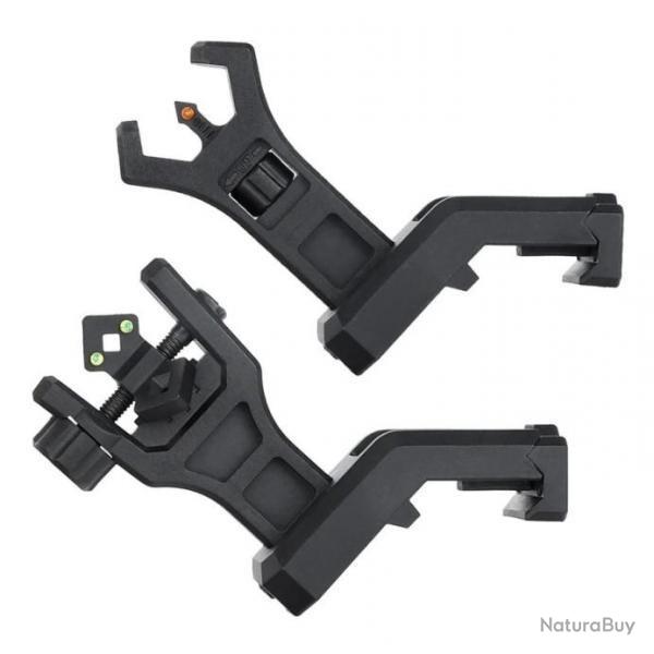 Hausse et guidon en fibre optique rabattable type AR15  45 pour rail picatinny