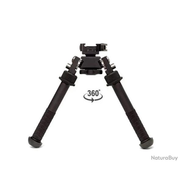 Bipied tactique rotatif et pivotant avec fixation attache rapide pour rail picatinny