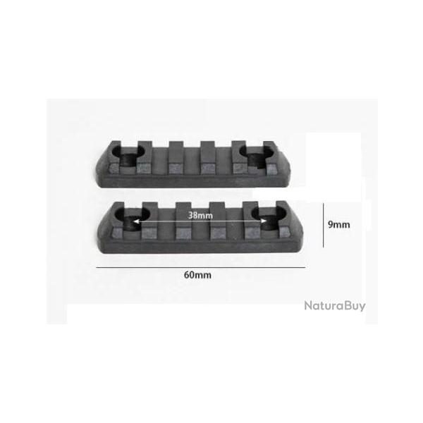 2 Rail picatinny en ABS + VIS pour montage bipod, accessoires ou sur casque protection airsoft