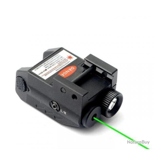 Lampe Laser Vert et led 500 Lumens pour rail picatinny