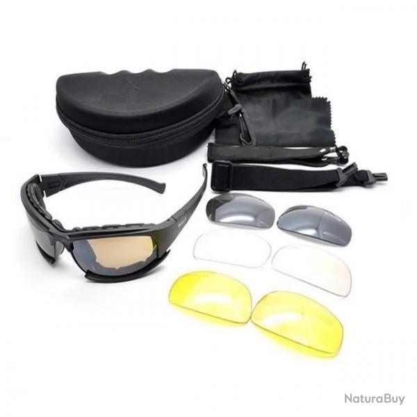 Lunette de protection anti bue 4 verres dont un polaris