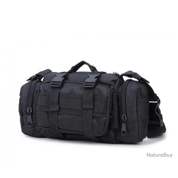 Sac  bandoulire type militaire tanche de couleur noir