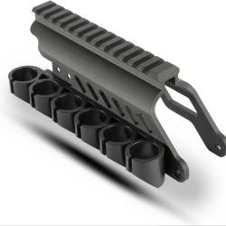 Montage rail picatinny et porte cartouche pour Fusil &agrave; pompe Mossberg Maverick 88 / 500 / 590
