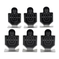 6 Cibles m&eacute;talliques noires pour entrainement au tir 62 x 42 mm