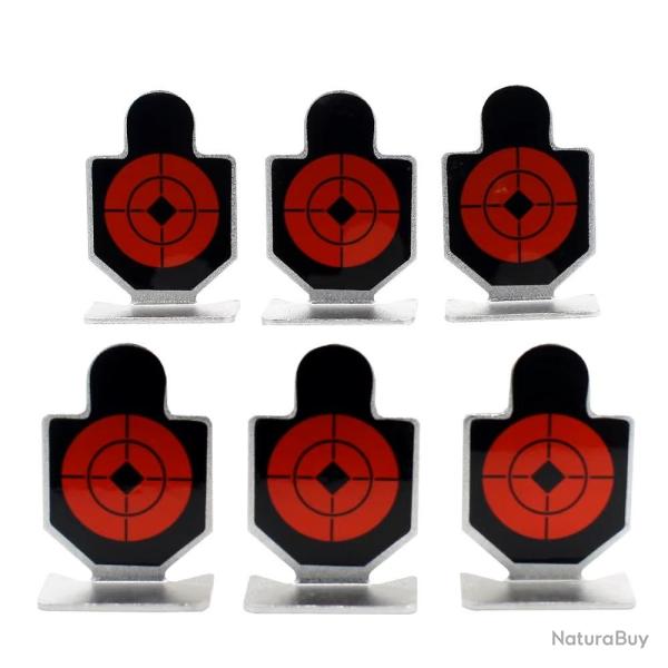 6 Cibles m�talliques rouges pour entrainement au tir 62 x 42 mm
