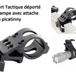 Support tactique de lampe d&eacute;port&eacute; avec fixation rapide pour rail picatinny