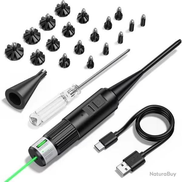 Collimateur de r�glage vert calibre 0.177 jusqu'� calibre 12 batterie int�gr�e rechargeable via USB