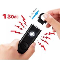 Porte clef alarme personnelle 130 d&eacute;cibels et lampe sur batterie