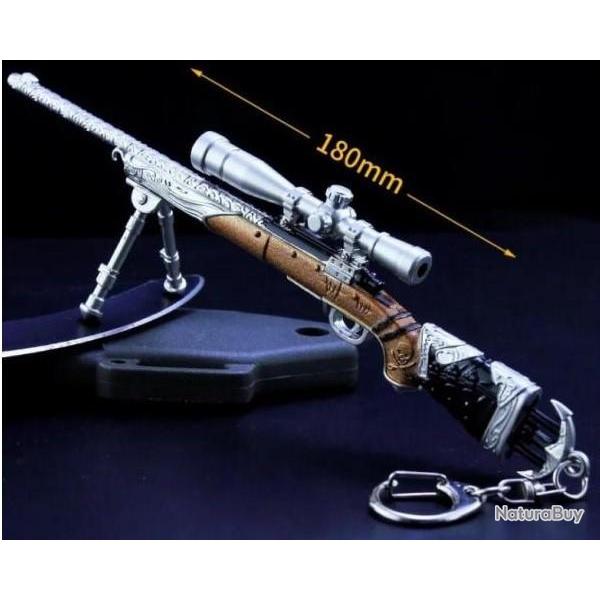 Miniature Sniper M24 porte clef m�tal 18 cm d�cor bois