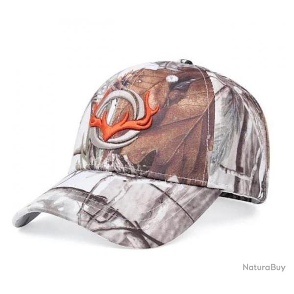 Casquette de chasse Camo blanc t�te de cerf