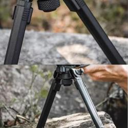 Bipied tactique rotatif et t&eacute;lescopique pour attache M-lok avec 7 positions (19 &agrave; 27 cm de hauteur)