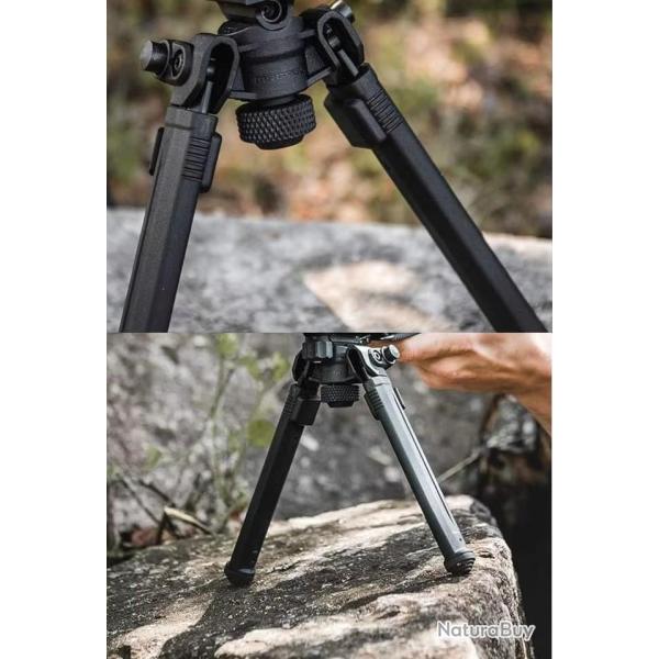 Bipied tactique rotatif et t�lescopique pour attache M-lok avec 7 positions (19 � 27 cm de hauteur)