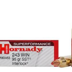Cartouches HORNADY 243 Win 95grs SST