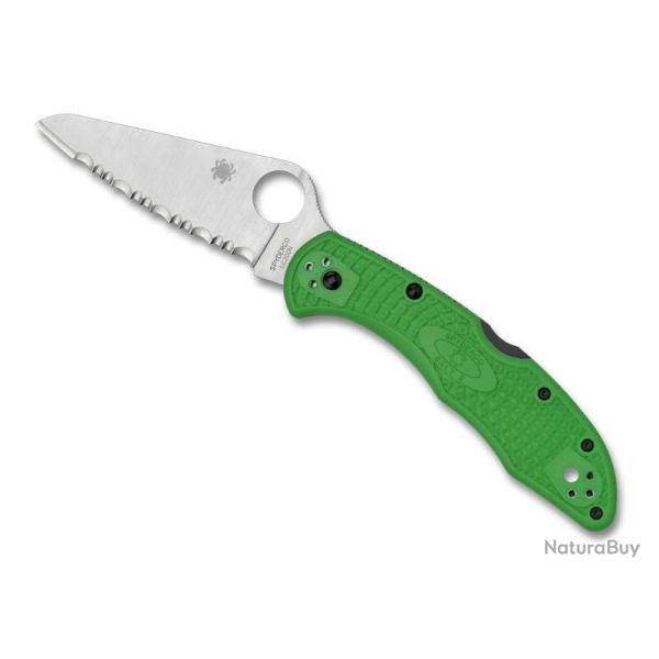 COUTEAU SPYDERCO SALT 2 VERT A DENTS