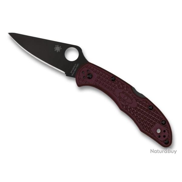 COUTEAU SPYDERCO DELICA 4 BORDEAUX LAME NOIRE SPRINT