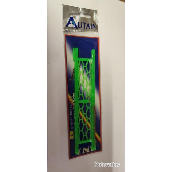 1 BAS DE LIGNE 3 HAMECONS - BNA - AUTAIN - N�8 - BATEAU / SURF - NEUF