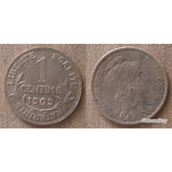 France 1 Centime 1909 Dupuis Pi�ce Centimes anciens Francs Franc