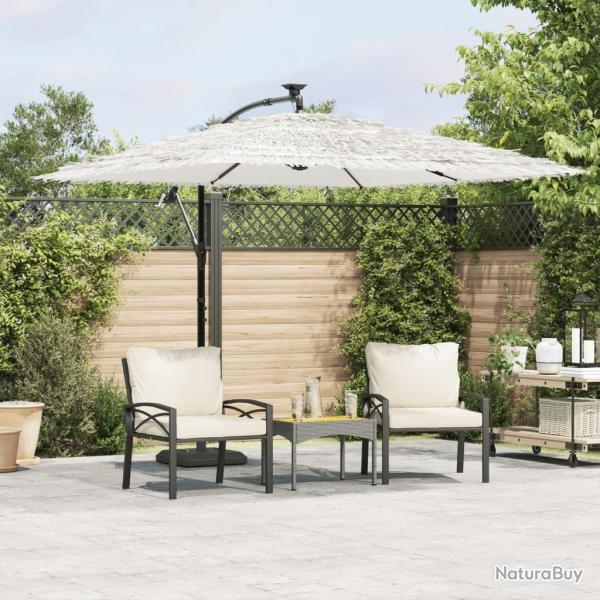 Parasol de jardin avec m�t en acier blanc 269x269x235 cm