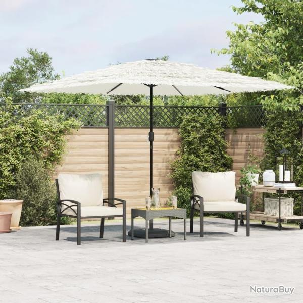 Parasol de jardin avec m�t en acier blanc 290x290x238 cm