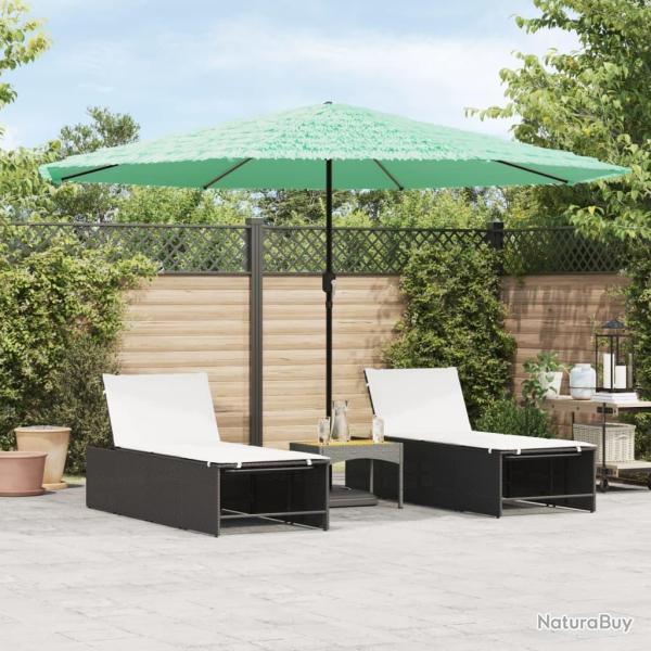 Parasol de jardin avec m�t en acier vert 388x388x248 cm