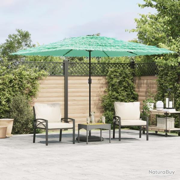 Parasol de jardin avec m�t en acier vert 290x290x238 cm